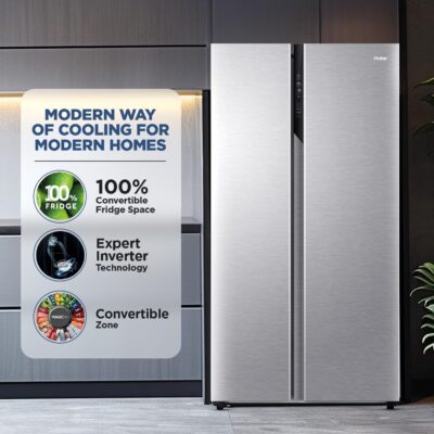 Haier 596 L, 3 Star, 100% Convertible Fridge Space