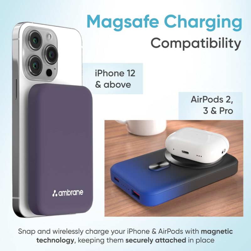 Ambrane Magsafe Wireless 10000Mah Fast Charging Power Bank