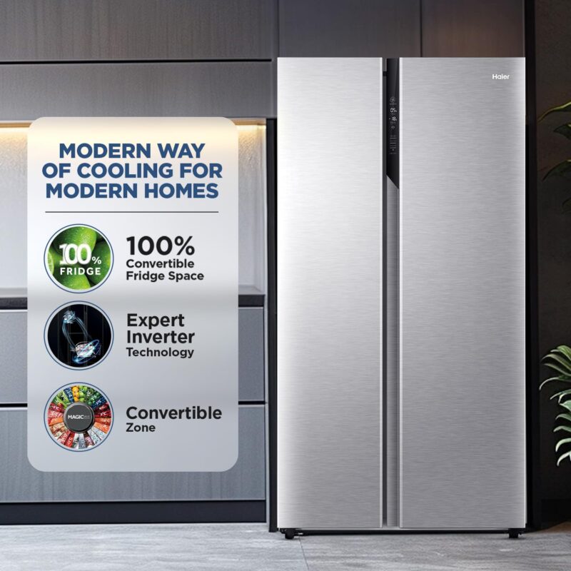 Haier 596 L, 3 Star, 100% Convertible Fridge Space